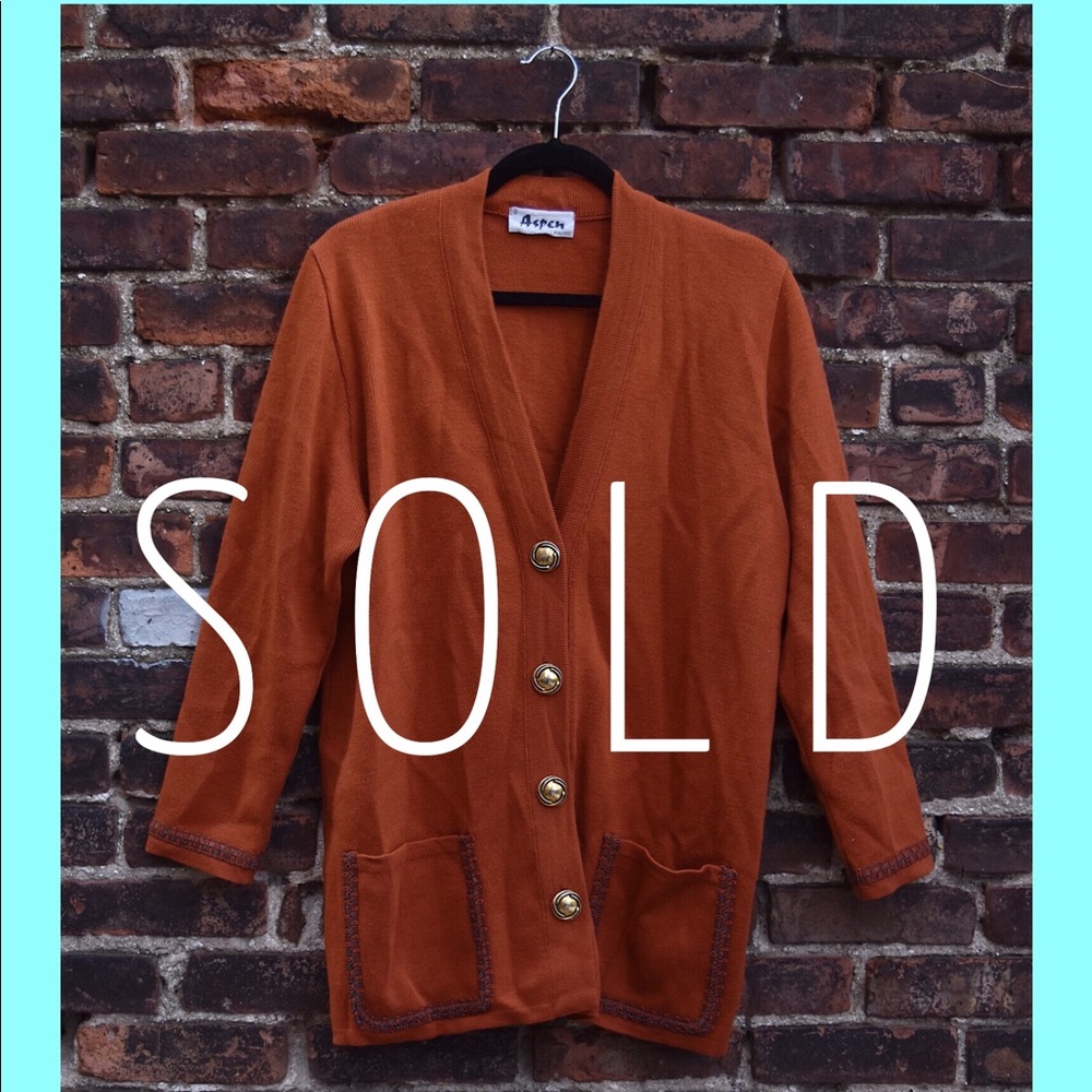 Aspen Burnt Orange Vintage Cardigan